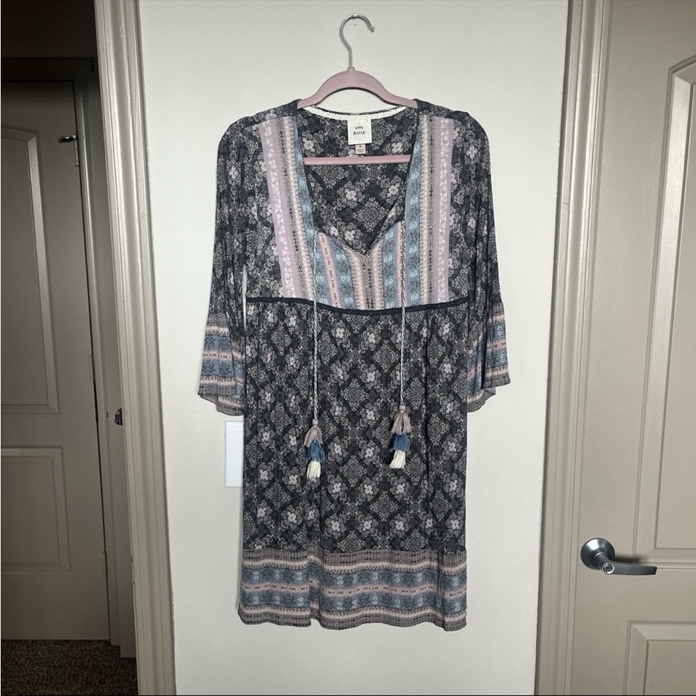Knox Rose Black and Pink Floral Dress
